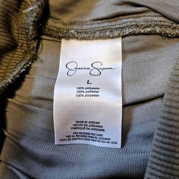 Jessica Simpson Pull-On Soft Utility Joggers Kalamata Military Green Size Large - Picture 6 of 6